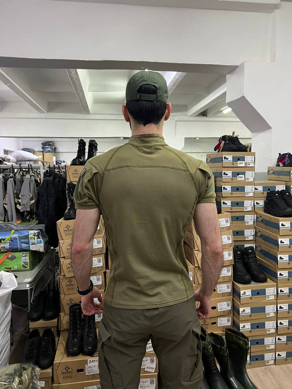 Тактическая боевая рубаха с коротким рукавом / олива