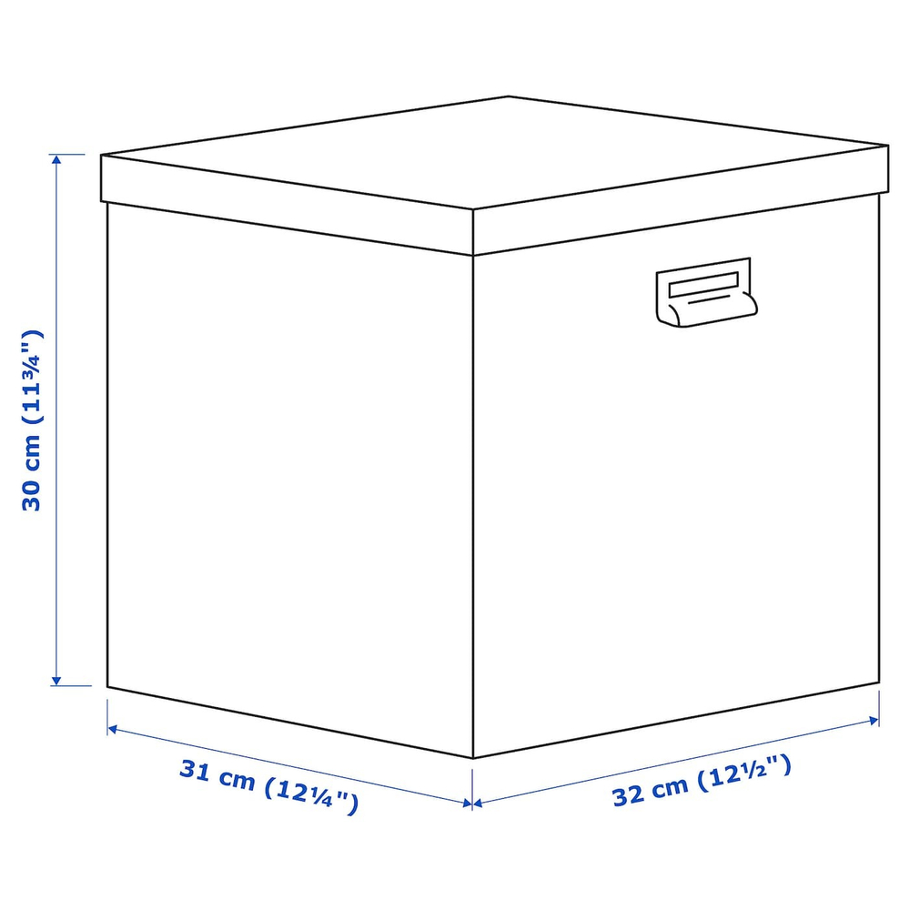 IKEA TJOG  (ИКЕА ТЙОГ)  -  Контейнер с крышкой, темно-серый, 32x31x30 см