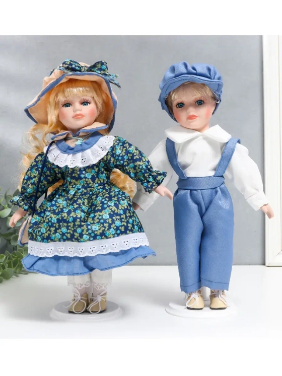 Набор кукол керамических фарфоровых Аня и Толя 30 см