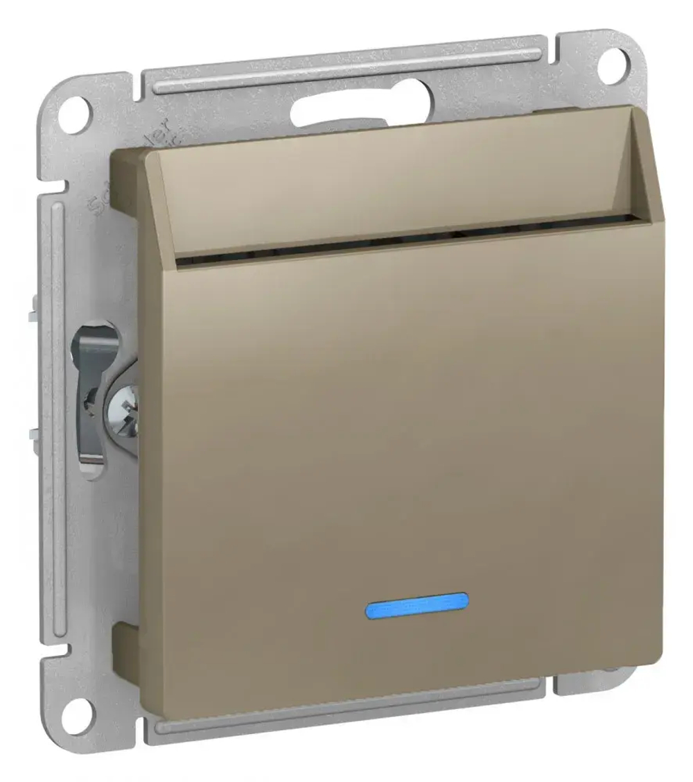 ATLASDESIGN ВЫКЛЮЧАТЕЛЬ карточный с подсветкой, 10А, без задержки отключения, механизм, ШАМПАНЬ