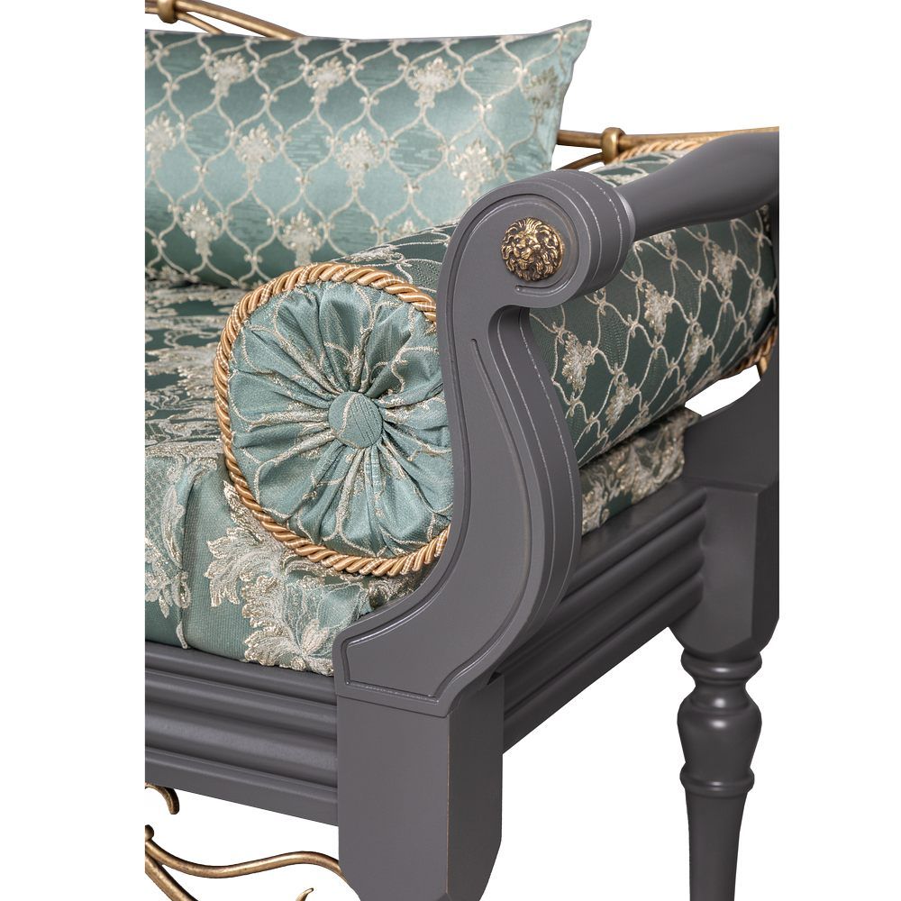 Банкетка Флоренция Премиум Серый Каледония Даймонд Минт Амбер