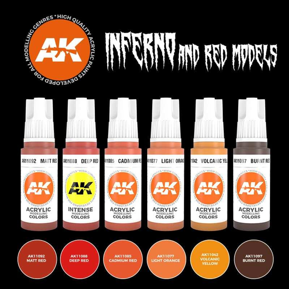 Набор акриловых красок AK Interactive Inferno and Red Creatures Set