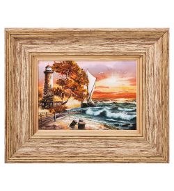 AMB-03/64 Картина «Красота природы» (с янтарной крошкой) H-32см