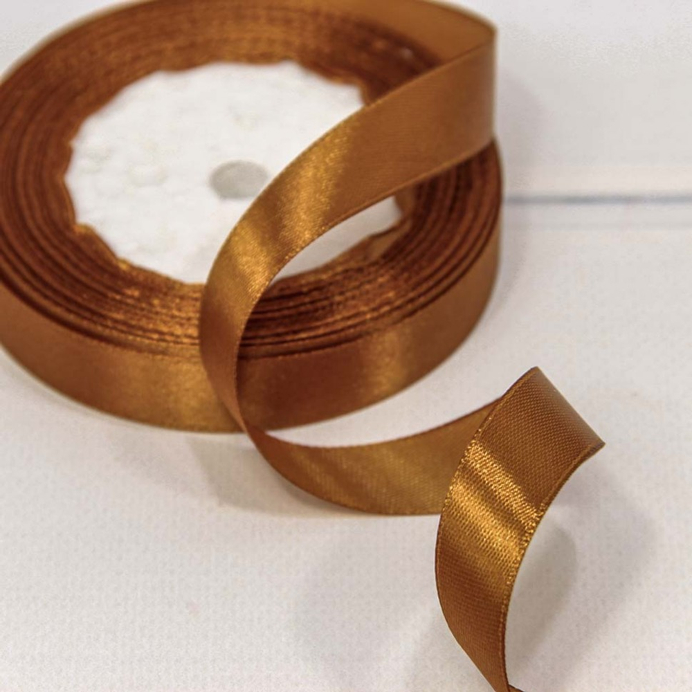 Лента Атласная 1,5см х 28м Сатин (Коричневый)