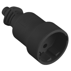 Кабельная розетка Эра R4(B) с заземлением 16А прямой ввод черная Б0019191