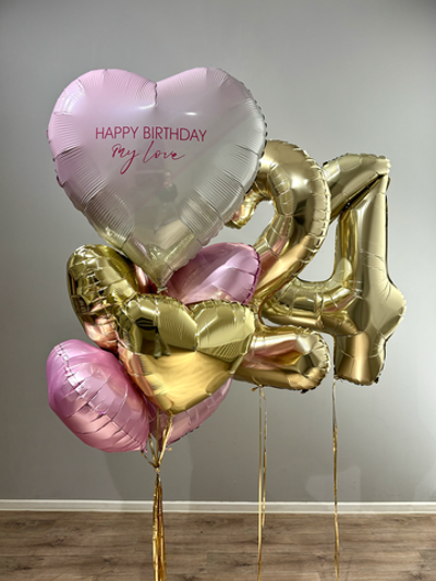 Набор для Девушки 43 розово-золотые сердца