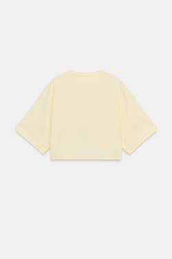 ZARA УКОРОЧЕННАЯ ФУТБОЛКА ОВЕРСАЙЗ, ЖЕЛТЫЙ