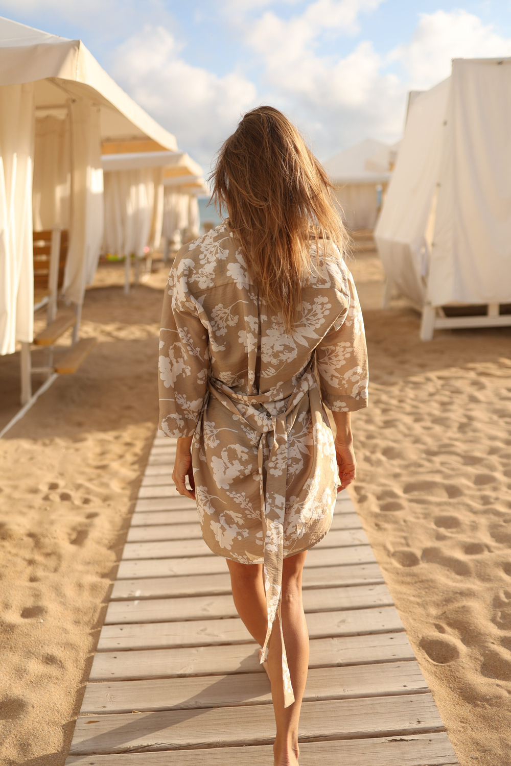 Блузка-Туника "Бежевый принт"