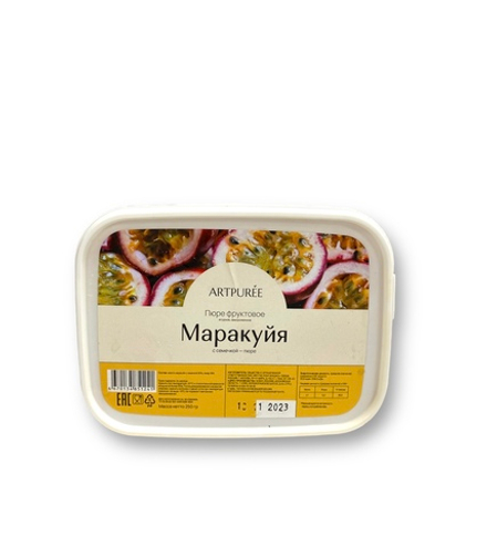 Пюре фруктовое МАРАКУЙЯ С СЕМЕЧКОЙ 10% сахара, 250гр ARTPUREE