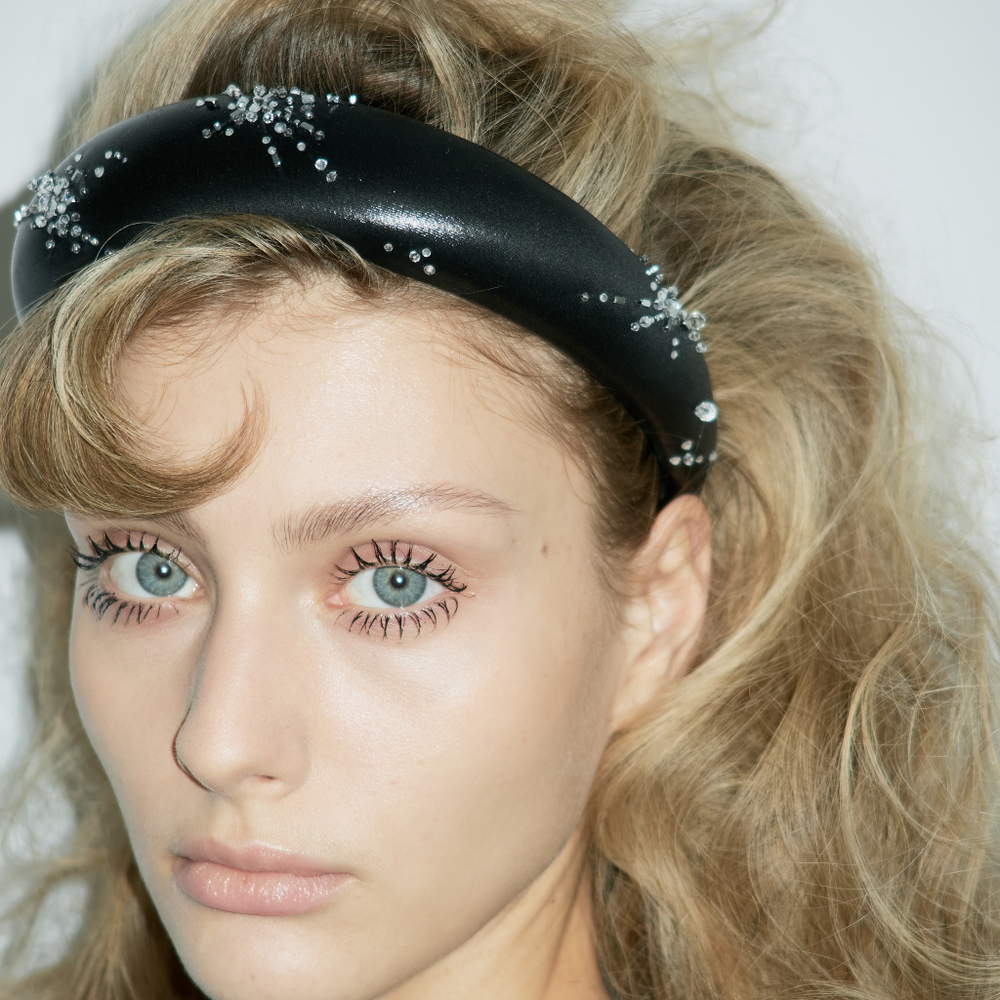 Ободок объемный с хрустальным декором