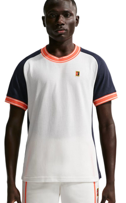 Теннисная футболка Nike Court Heritage Tennis - sail/dark obsidian