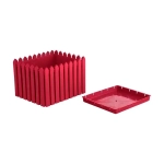 Кашпо Лардо квадратное ярко-красный 426х300мм