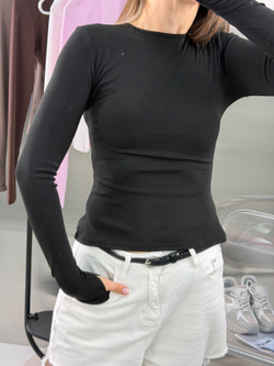 Лонгслив женский арт. 02 цвет "чёрный"