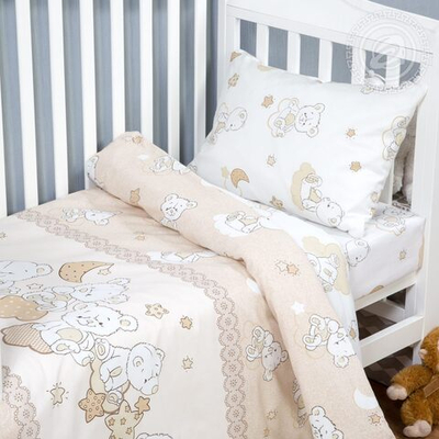 Детский комплект постельного белья из поплина Медвежата 922 АРТПОСТЕЛЬка