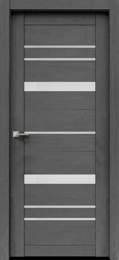 Межкомнатная дверь МК-1 / Цвет Ясень графит / Стекло "Сатинато" / Двери Верда