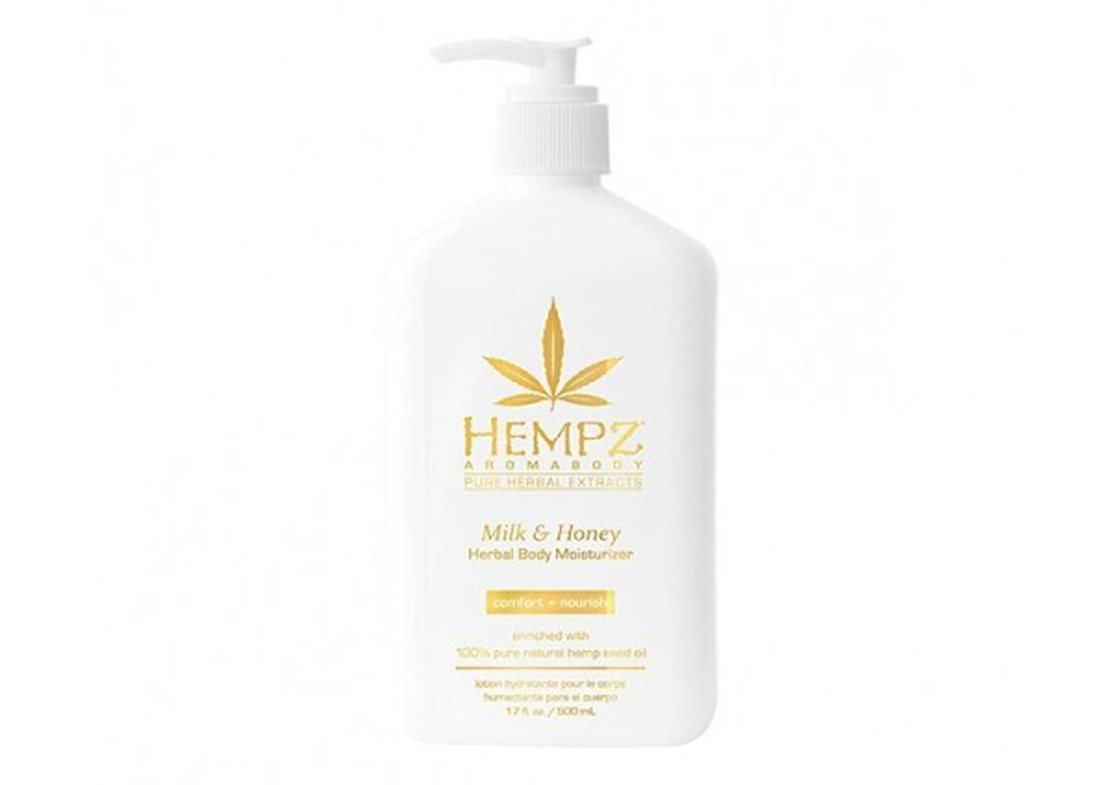 Hempz milk &amp; honey herbal body moisturizer comfort+nourish enriched with 100% pure natural hemp seed oil 500ml