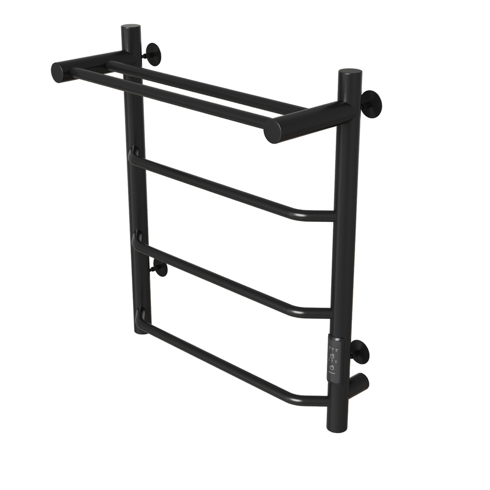 Полотенцесушитель MIXLINE MIRA  60х50 (таймер, 251Вт, 3 перекладины + ПОЛКА) электрический ЧЕРНЫЙ