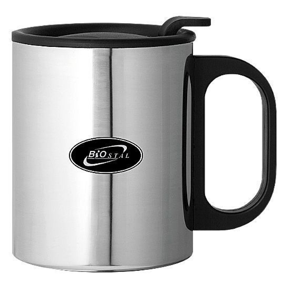 Термокружка Biostal (0,45 литра) с пластиковой ручкой и крышкой
