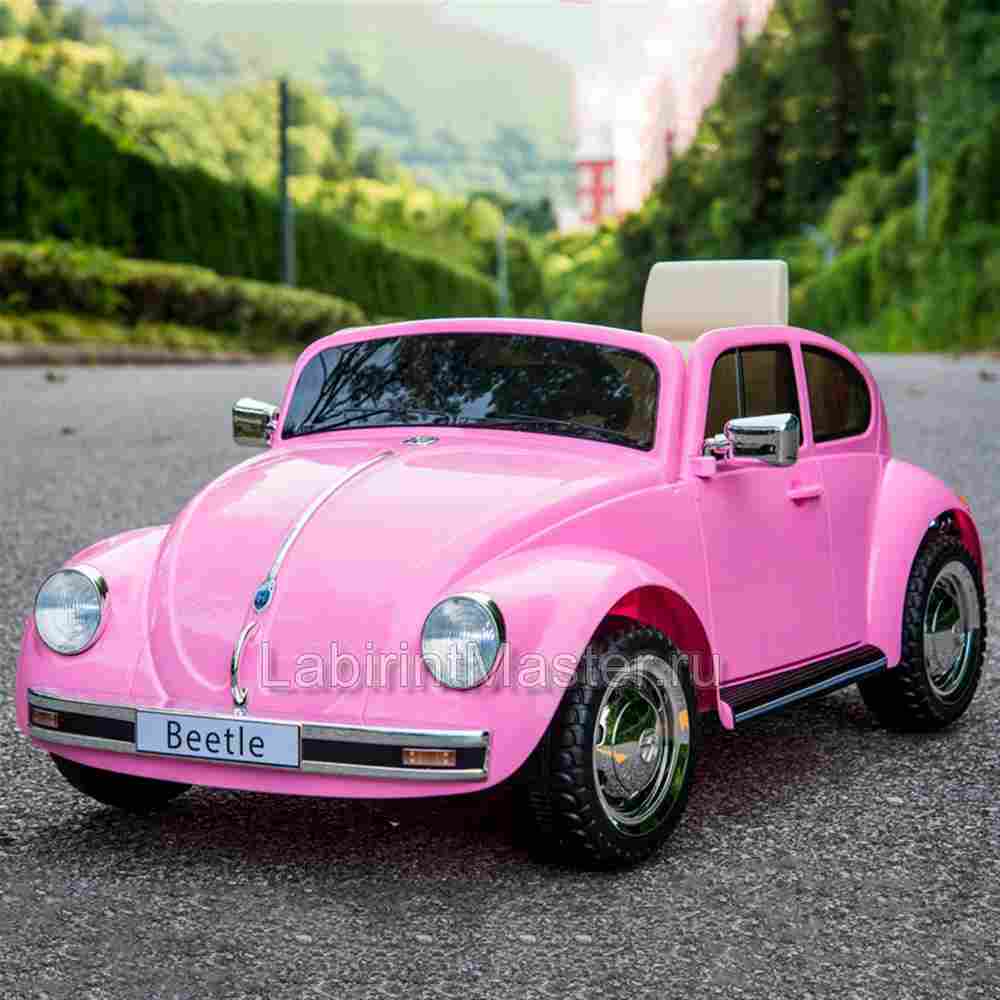 Детский электромобиль "Volkswagen Beetle"  JE1818 12V, розовый