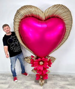 Сердце 68" Розовый, Сатин Fl