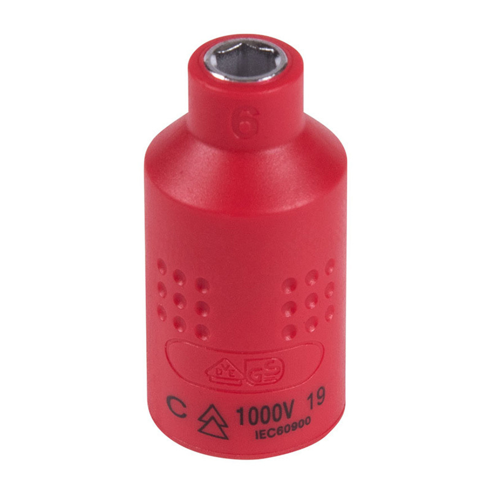 KING TONY (3335VE06M) Головка торцевая диэлектрическая шестигранная 3/8", 6 мм