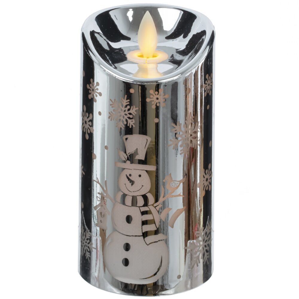 GAEM Изделие декор Свеча "Серебряный снеговик" (подсвет, AAAх3 н/п) L7,5 W7,5 H14,5 см