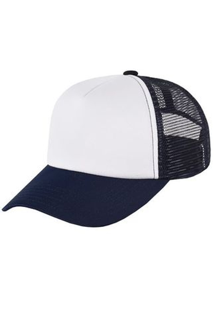 Бейсболка с сеткой темно-синяя с белым