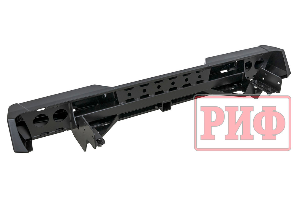 Бампер силовой задний Isuzu D-MAX (2012-2021) с квадратом под фаркоп и фонарями, стандарт