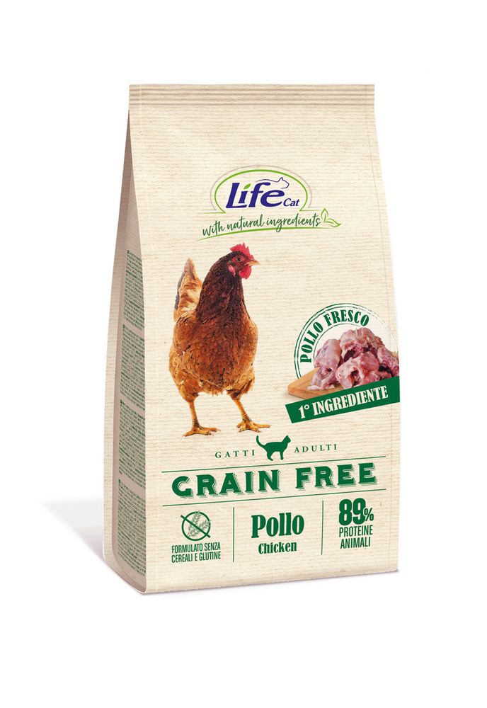 Корм Lifecat Adult Grain Free chicken беззерновой со свежей курицей для кошек  400 г