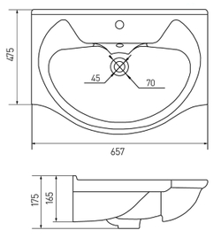 Раковина мебельная Акватон Байкал 65