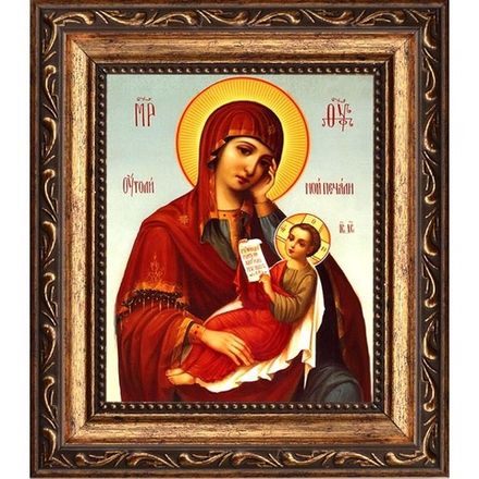 Утоли моя печали. Икона Божьей Матери на холсте.