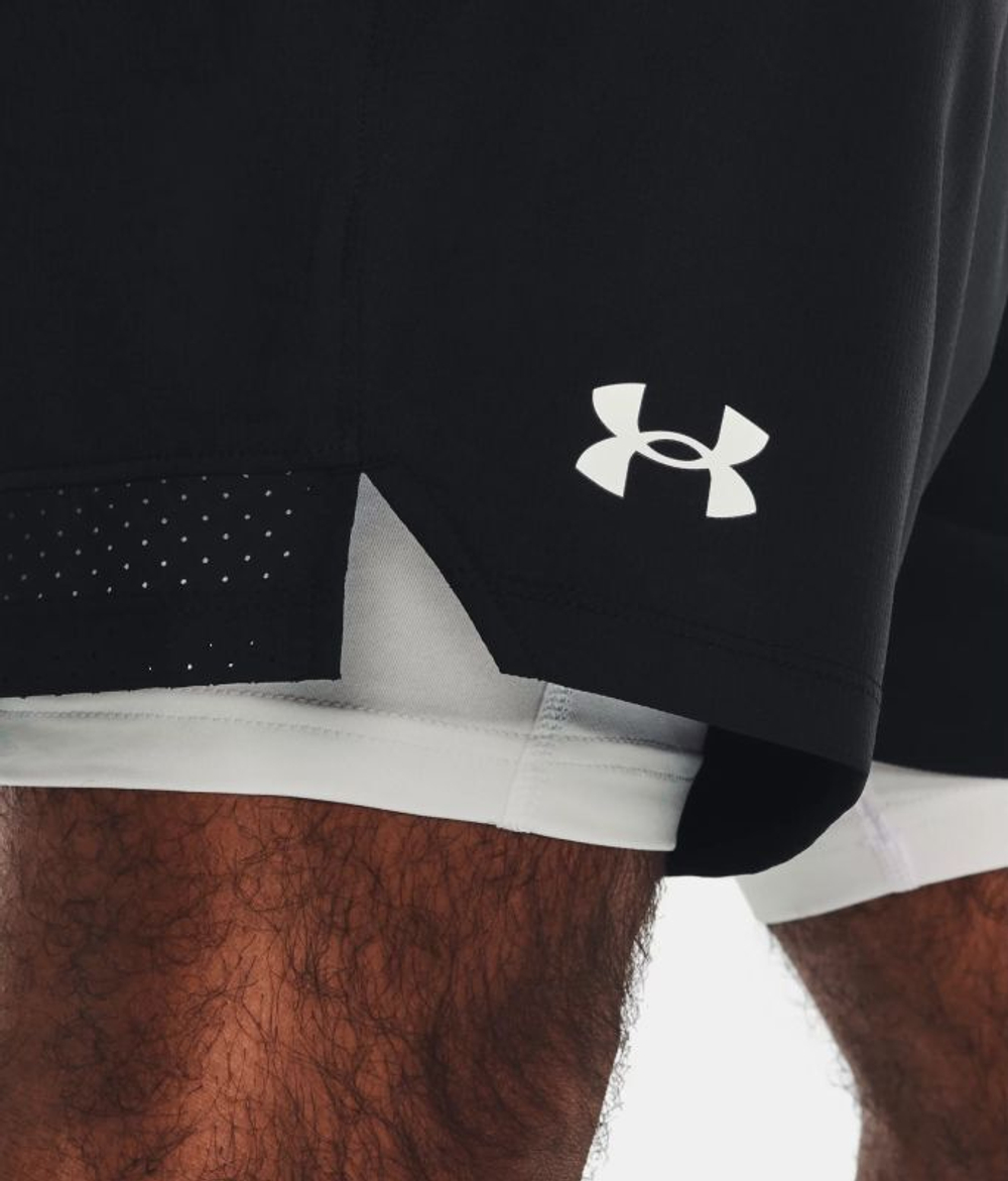 Теннисные шорты Under Armour Vanish Woven 2-in-1 Shorts - black/white