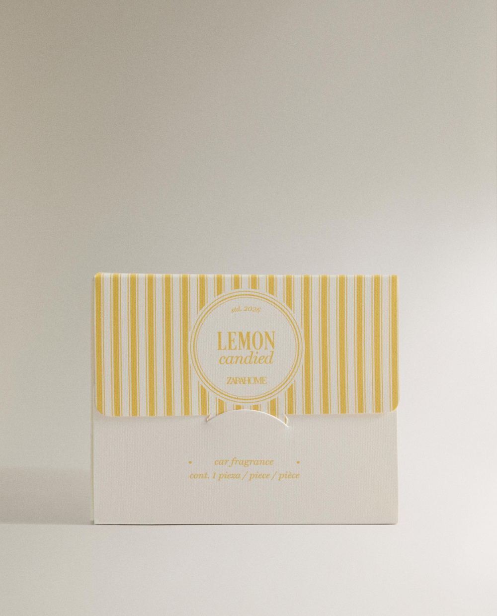 Zara Home Ароматизатор для автомобиля Lemon Candied 22 мл, аромат свежий цитрусовый, Горчичный