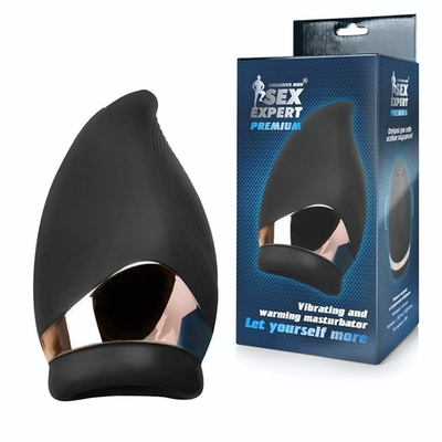 Черный вибромастурбатор Sex Expert (Цвет: черный)