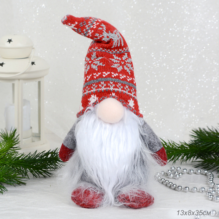 Новогоднее украшение Гном 13x8x35 см / N100 /уп 200/