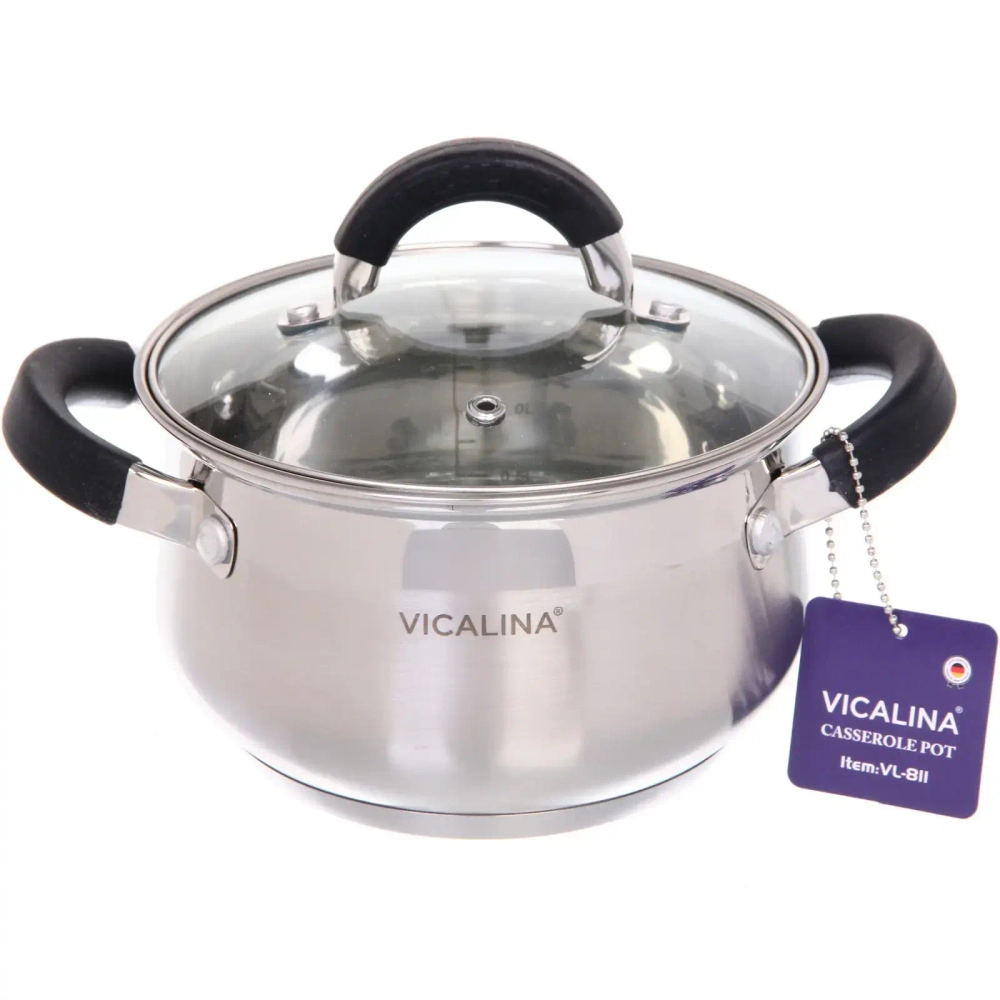 Набор посуды из нержавеющей стали VICALINA 3 предмета (3 кастрюли 2,1л, 2,9л, 3,9л) VL-811