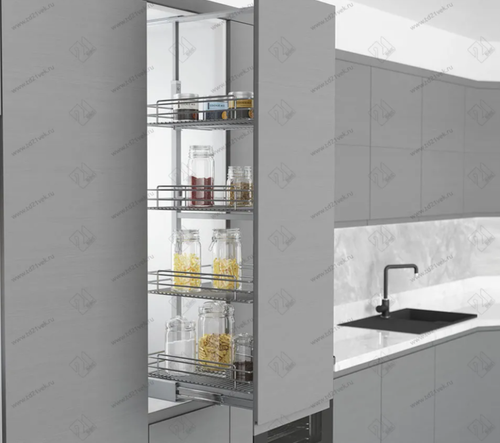 S-1804-C Шкаф-колонна в базу 450 мм, Starax, 4-х ярусная, (230х510х1250-1400 мм)