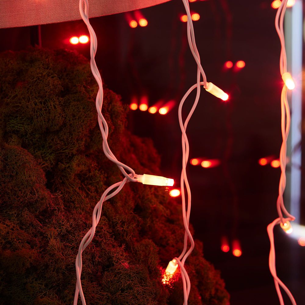 ULD-C2030-240-TWK RED IP67 Занавес светодиодный с эффектом мерцания. 3х2м. Соединяемый. 240 светодиодов. Красный свет. Провод белый. TM Uniel.