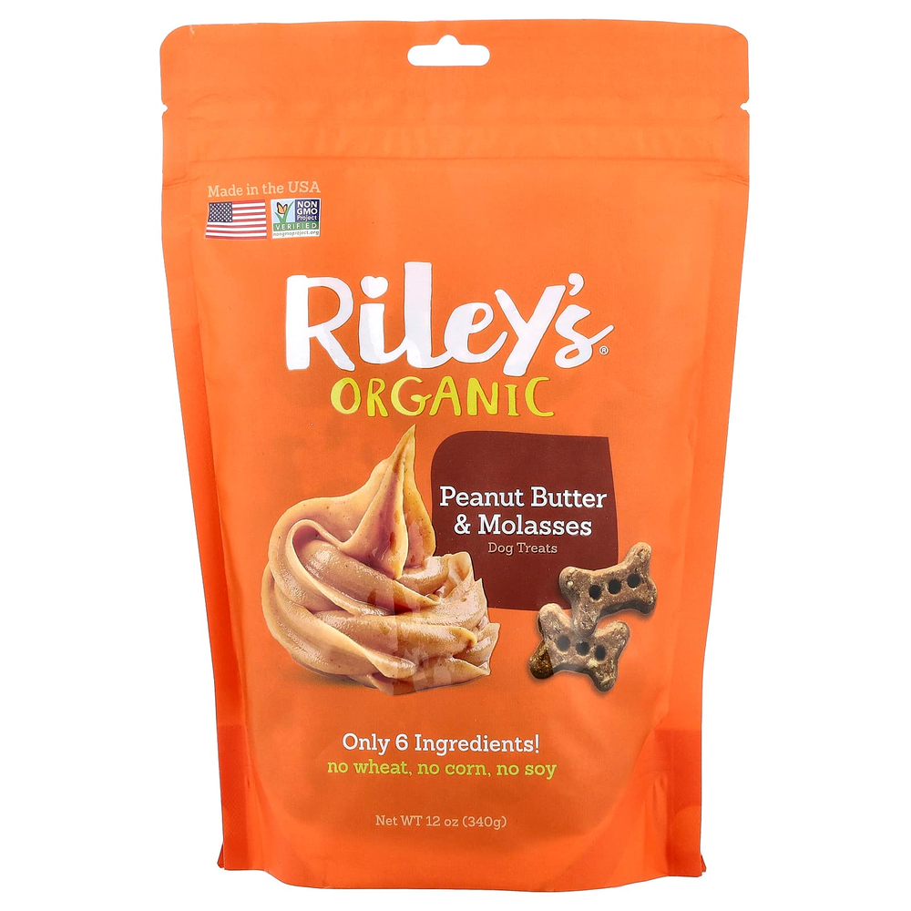 Riley’s Pets, лакомства для собак, арахисовая паста и патока, 340 г (12 унций)