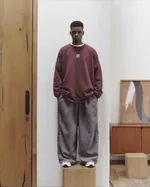 Брюки One Two Velvet Baggy Pants Lava Smoke серые