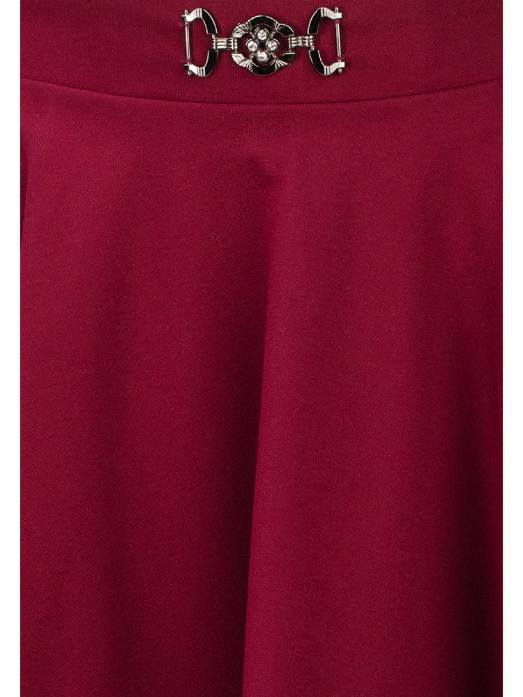 Бордовая юбка-клеш с подвеской AMADEO