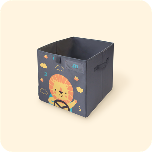 Коробка для игрушек. Львенок в машинке