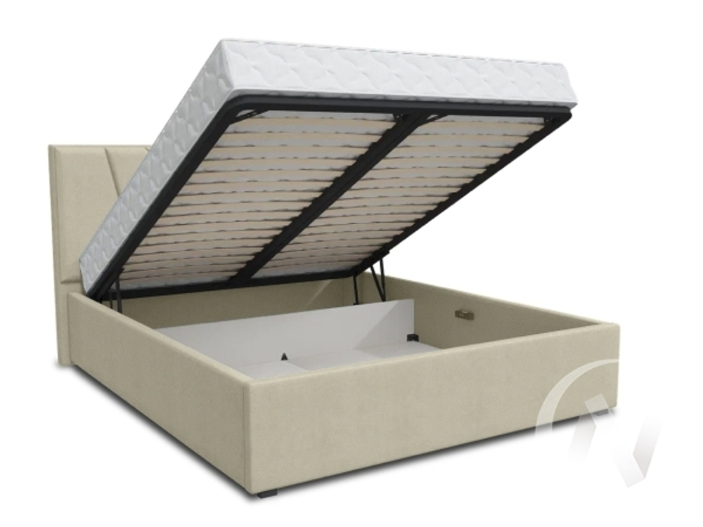 Кровать Рица 1 1;6 (Шторм 05; 1 категория) + Матрас Оптима Медиум АКЦИЯ!