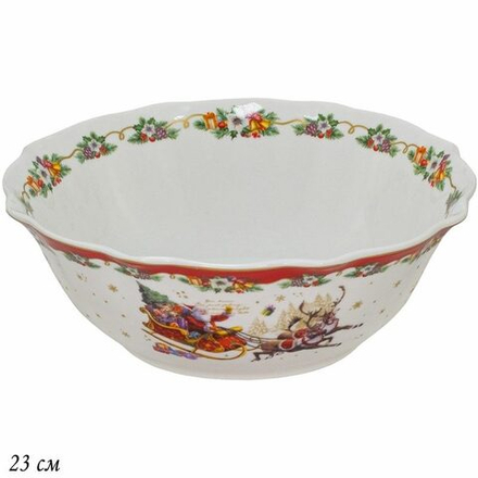 Lenardi 205-309 Салатник 23x8см НОВЫЙ ГОД в под.уп.(х18)Фарфор