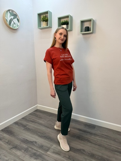 Брюки женские "300 Ф.П" изумруд длина 7/8 (Галатея)