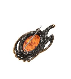 AM-2624 Брошь «Маркиза» мал. (латунь, янтарь)