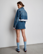 Джинсовая юбка мини синий