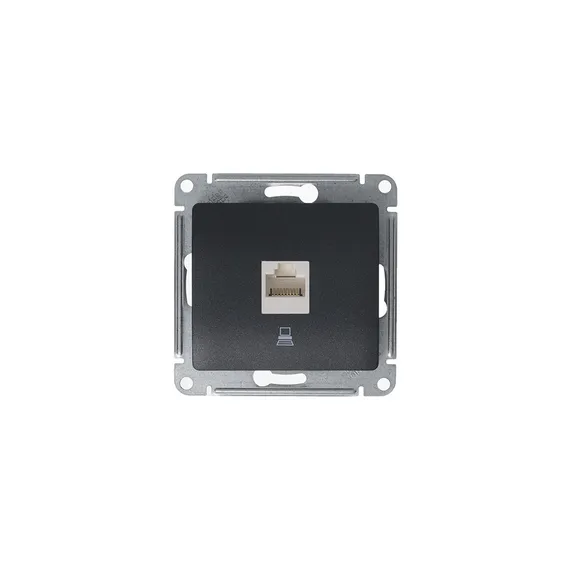 Розетка компьютерная 1-м Glossa RJ45 кат.5E механизм антрацит SE GSL000781K