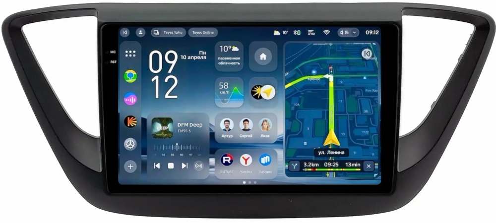 Магнитола для Hyundai Solaris 2 2017-2022, Solaris HS 2024+ (рамка черная матовая) - Teyes CC4-PRO монитор 9.5" 2K QLED на Android 13, Snapdragon 778G, AI, CarPlay, DSP, 4G SIM-слот