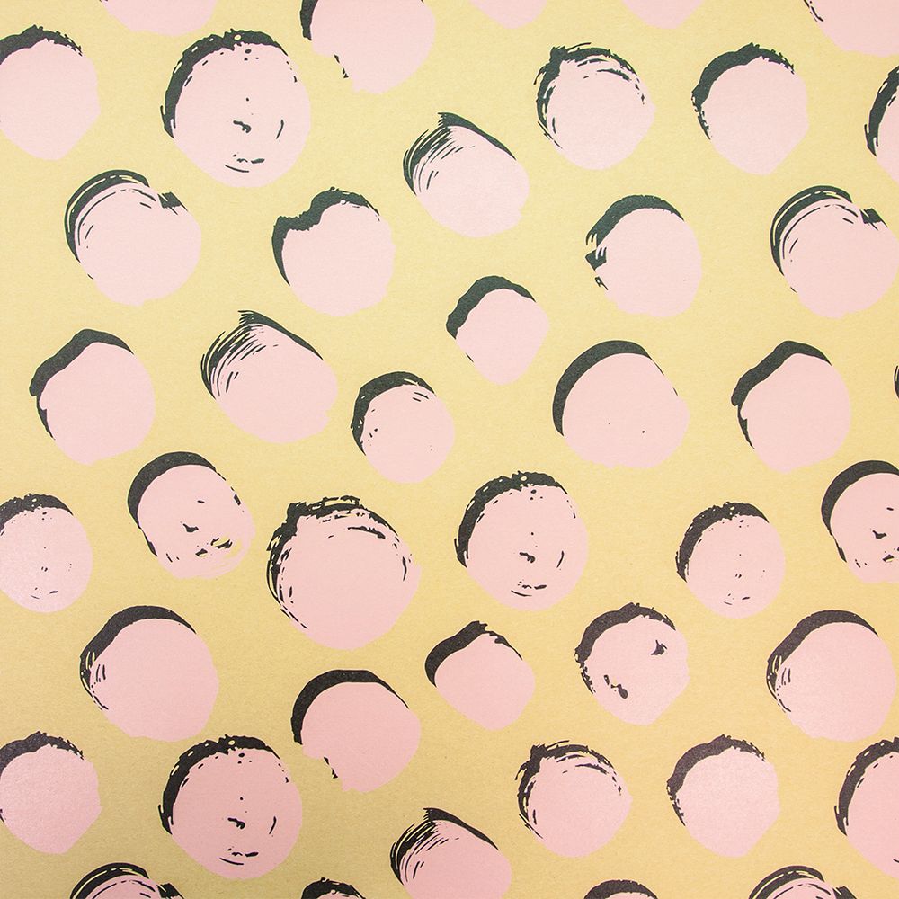 Упаковочная бумага, Крафт (0,7*1 м) Круги Люкс, Розовый, 1 шт.